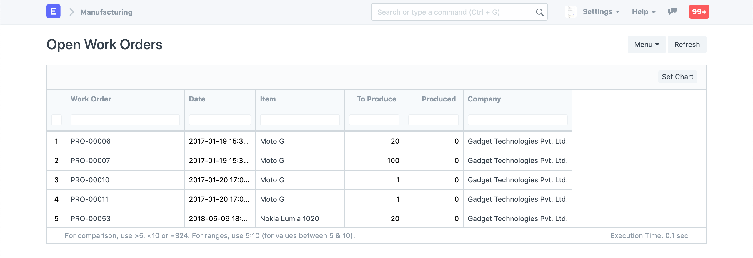 Query Report View