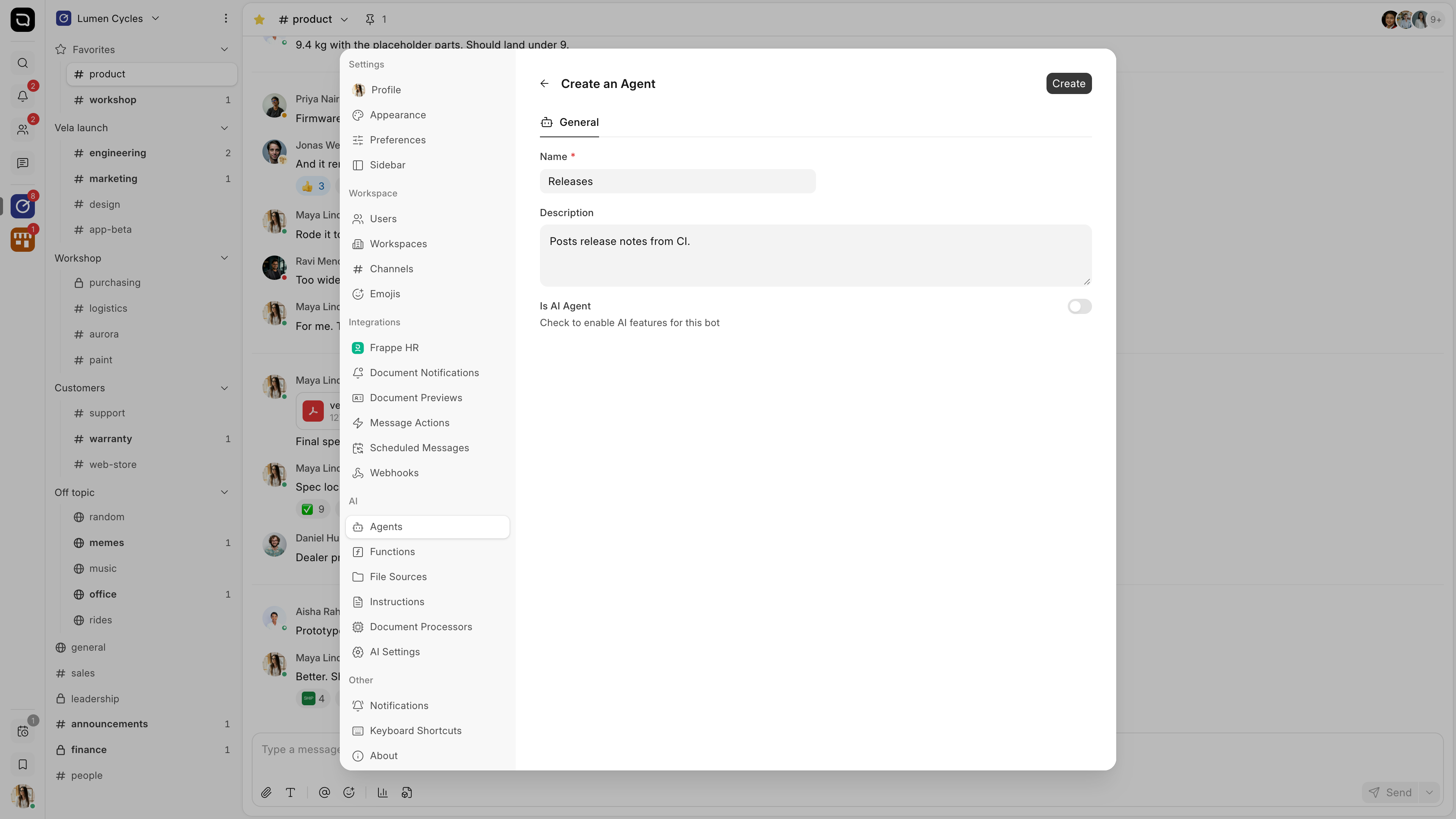 A new agent in Settings