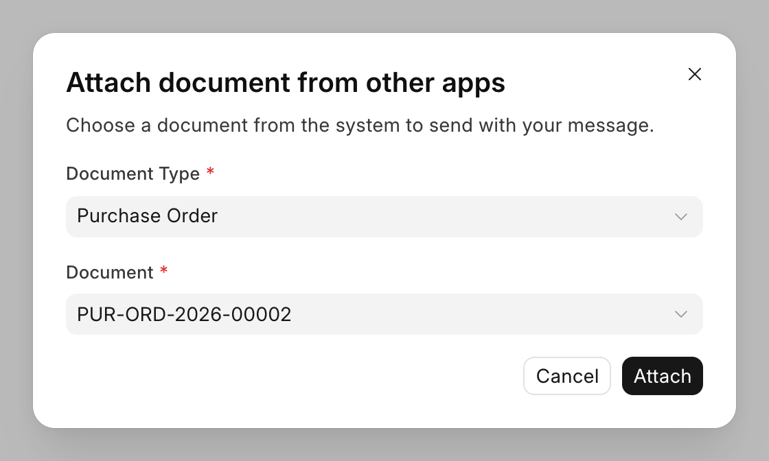 The Attach document from other apps dialog