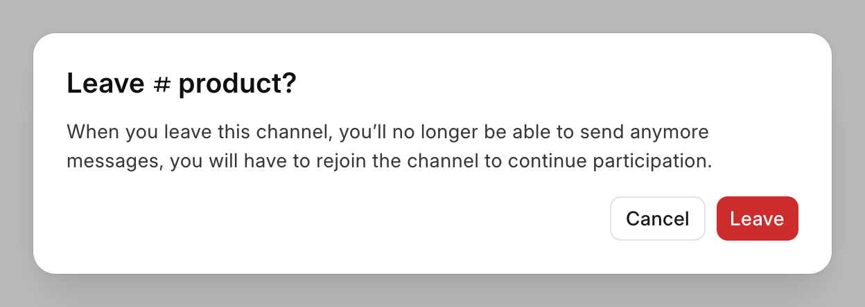 The Leave dialog