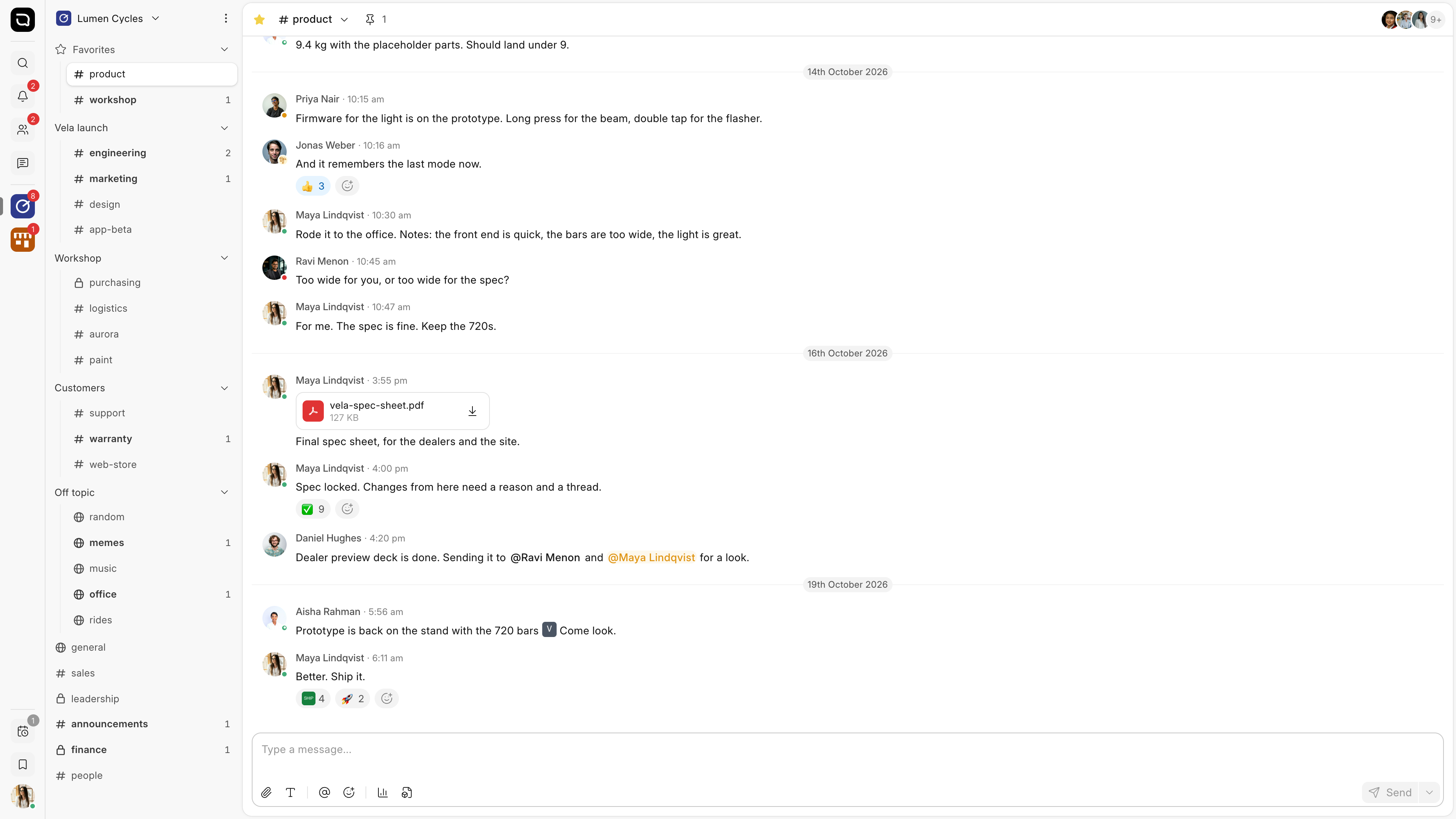 Raven on a computer: the left rail, the channel sidebar and a channel