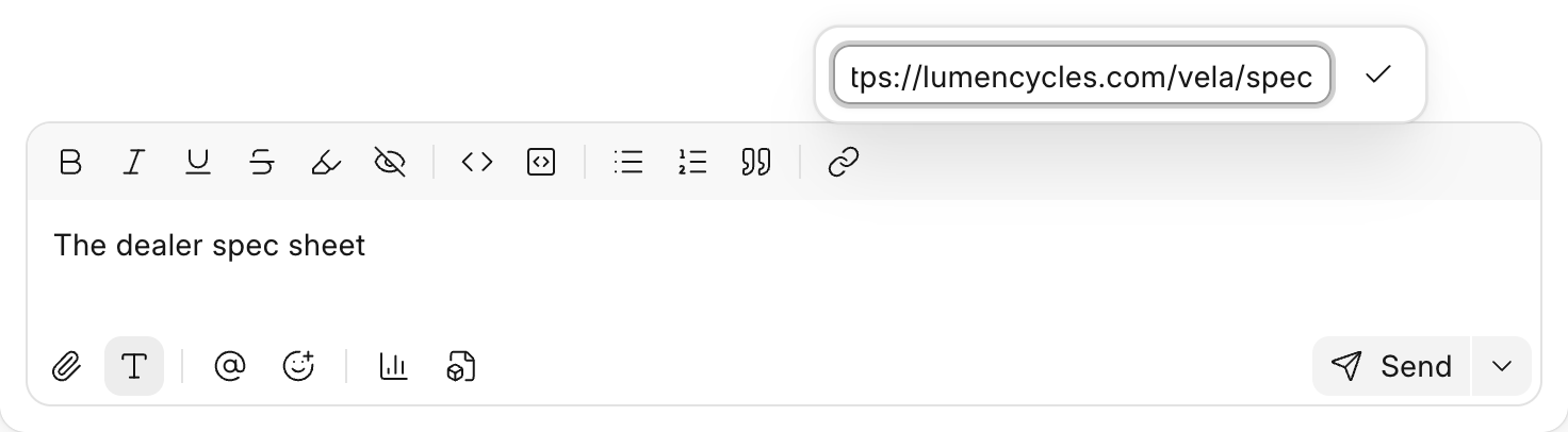 Adding a link to selected text