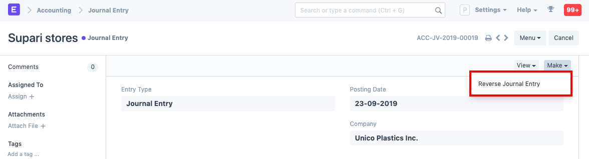 Reverse Journal Entry