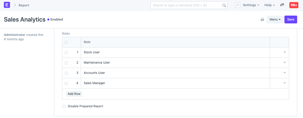 Assign roles to the report