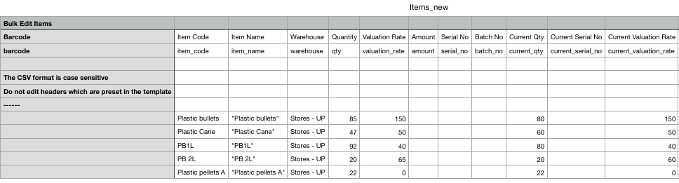 Stock Reconciliation