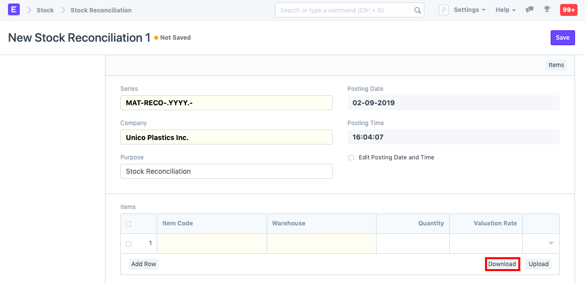 Stock Reconciliation