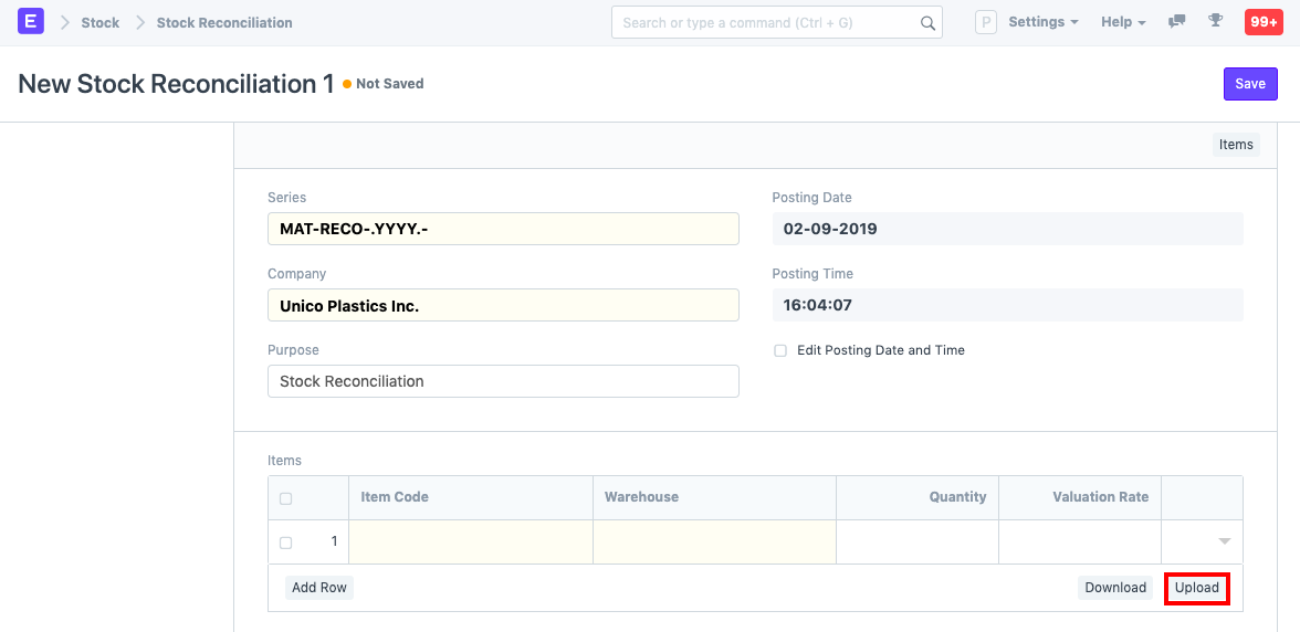 Stock Reconciliation