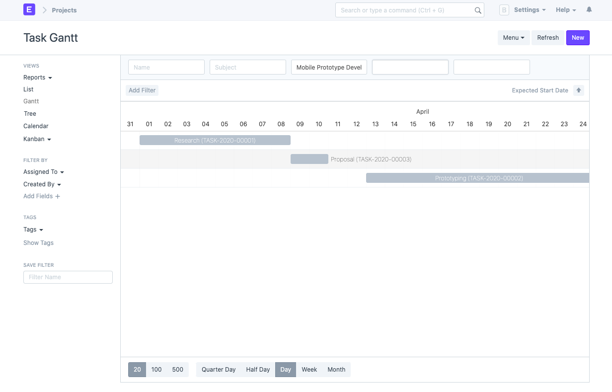 Task - Gantt View