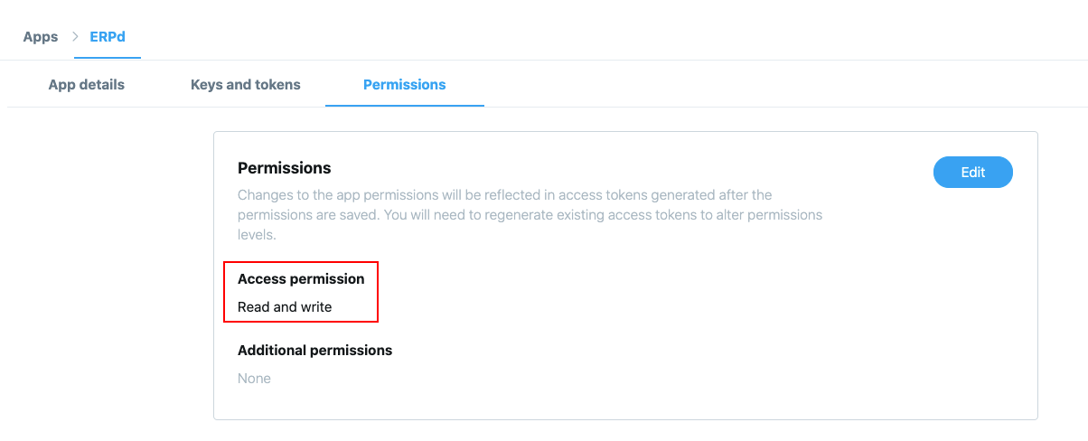 Twitter App Permission