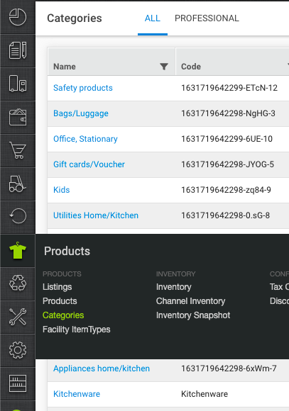 Unicommerce product category